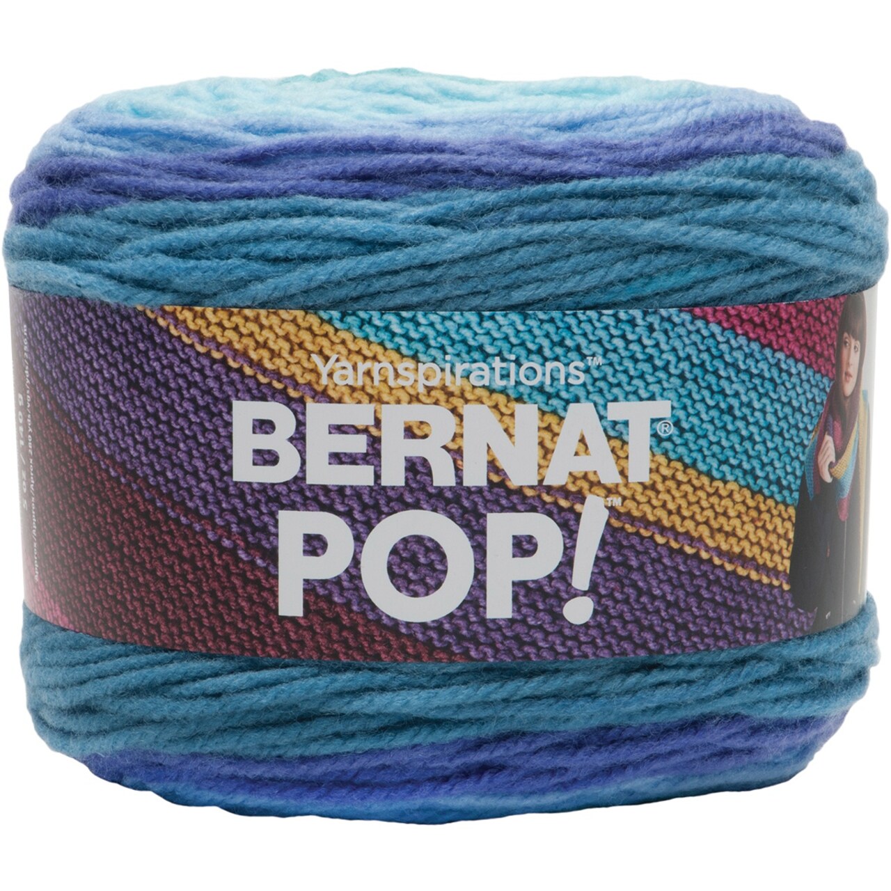 Bernat Pop Blue Blaze Yarn - 3 Pack of 141g/5oz - Acrylic - 4 Medium (Worsted) - 280 Yards - Knitting/Crochet
